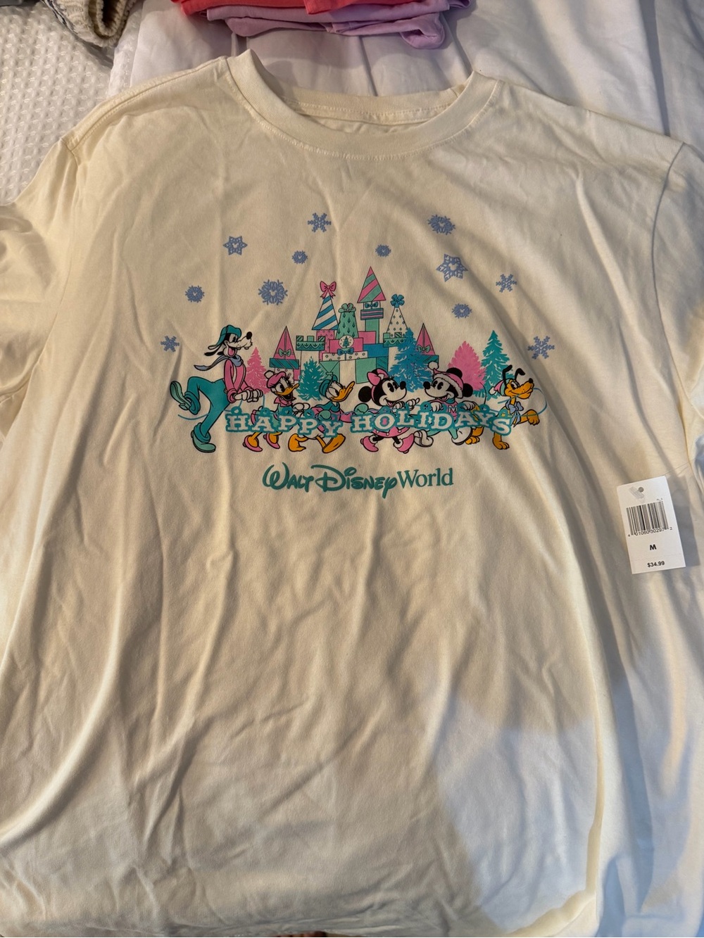 Disney Parks Happy Holiday Shirt WDW size M